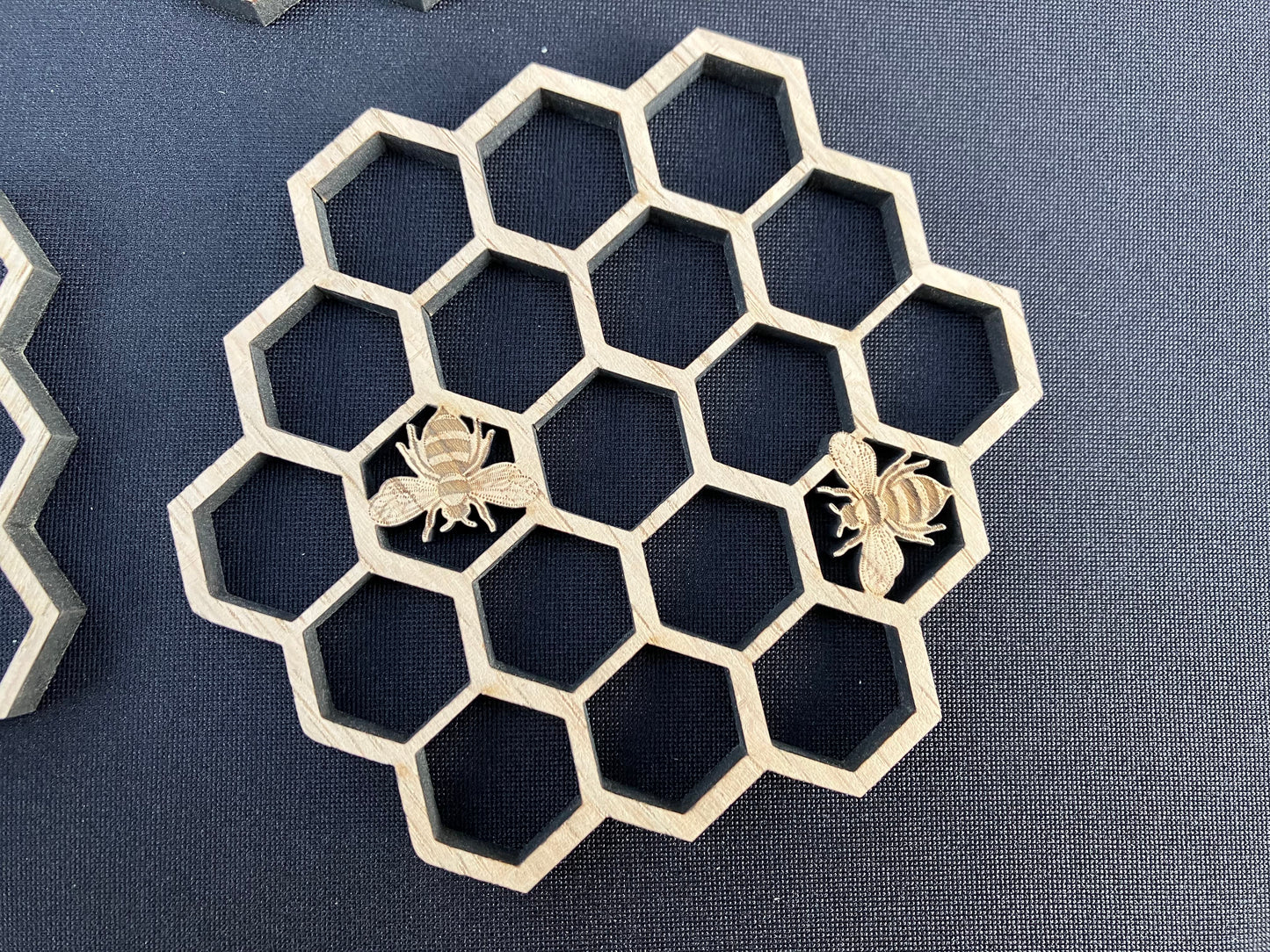 Bee HoneyComb coaster set
