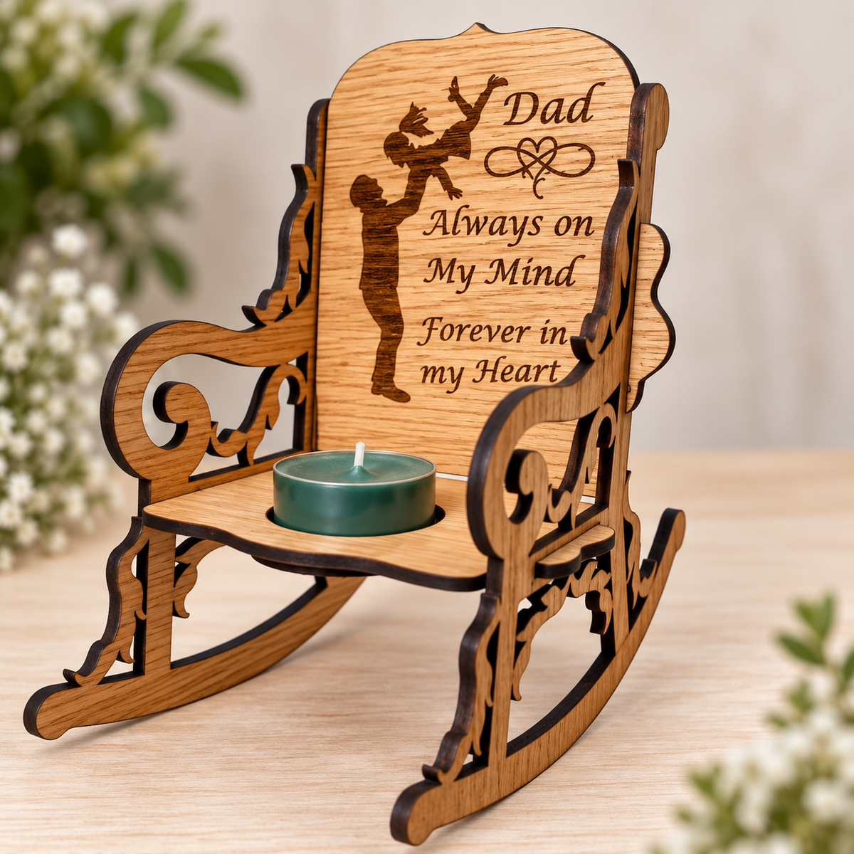 Personalised Memorial Rocking chair Tea light holder