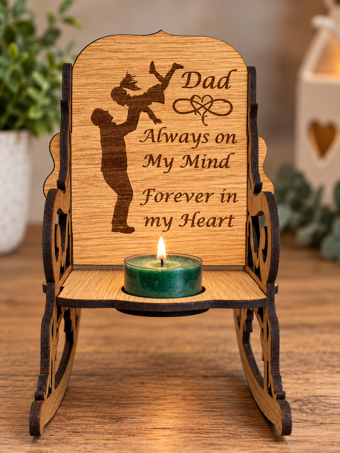 Personalised Memorial Rocking chair Tea light holder