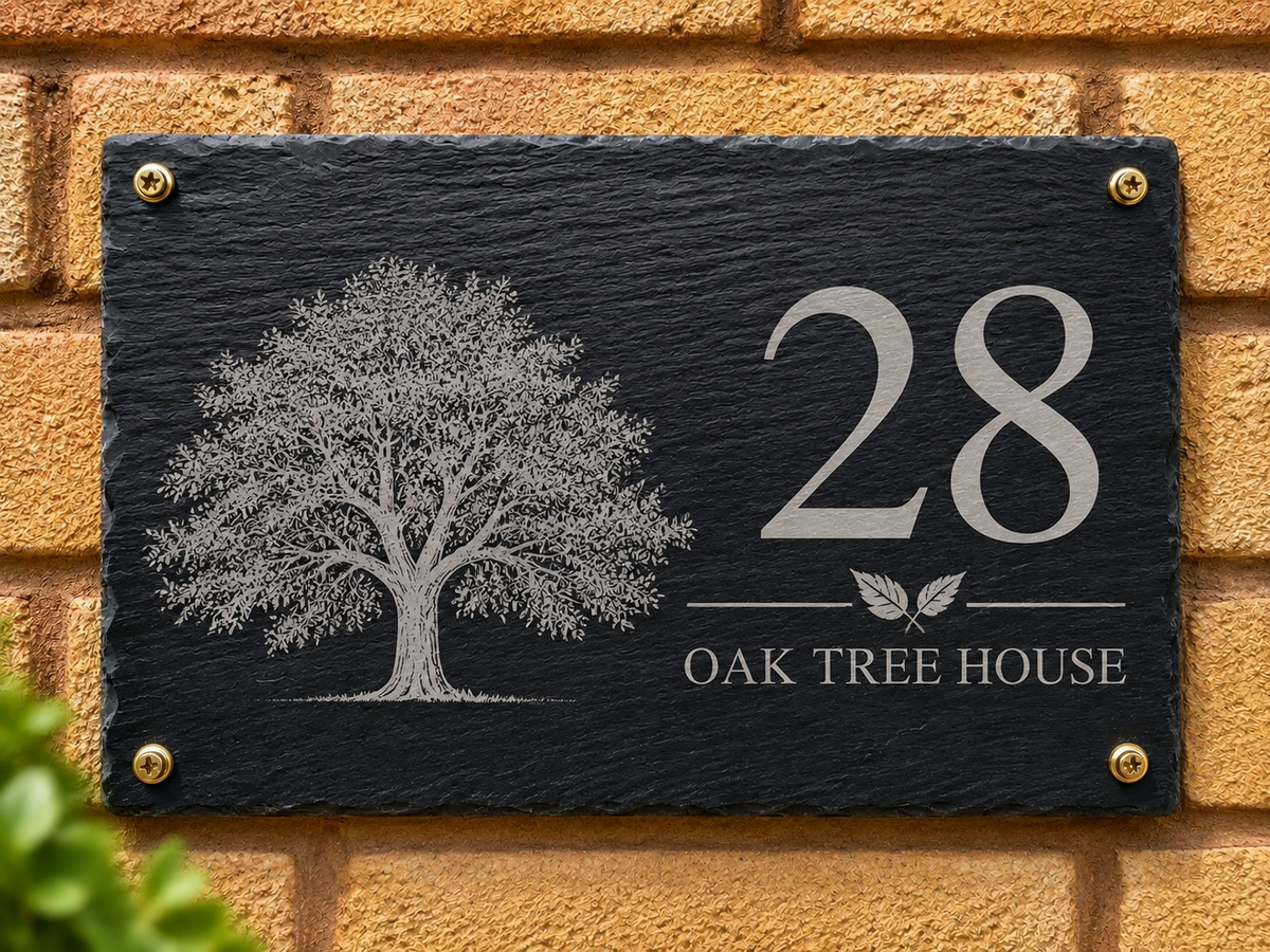 Personalised Slate House Number Plaque with engraving