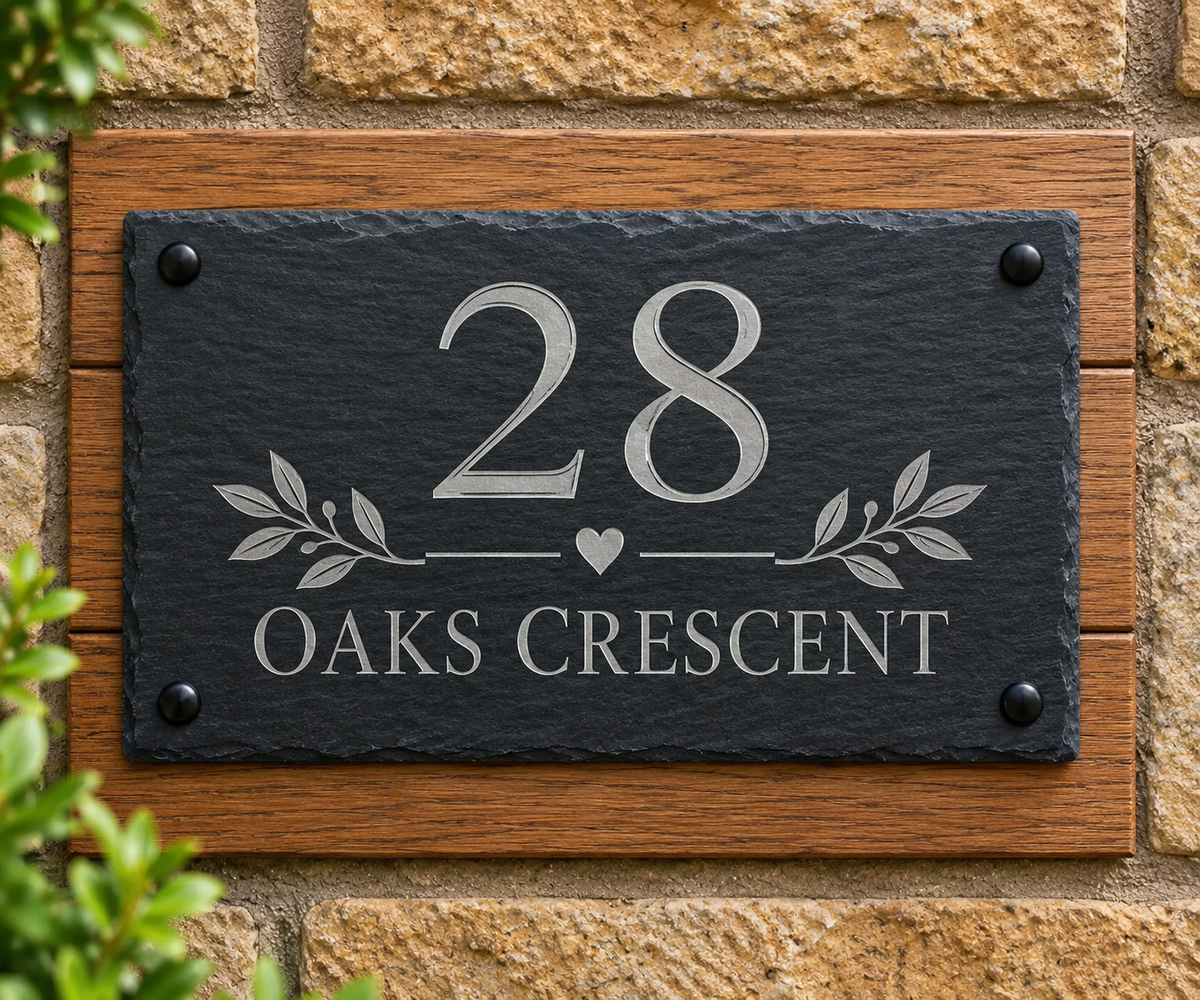 Personalised Slate House Number Plaque with engraving
