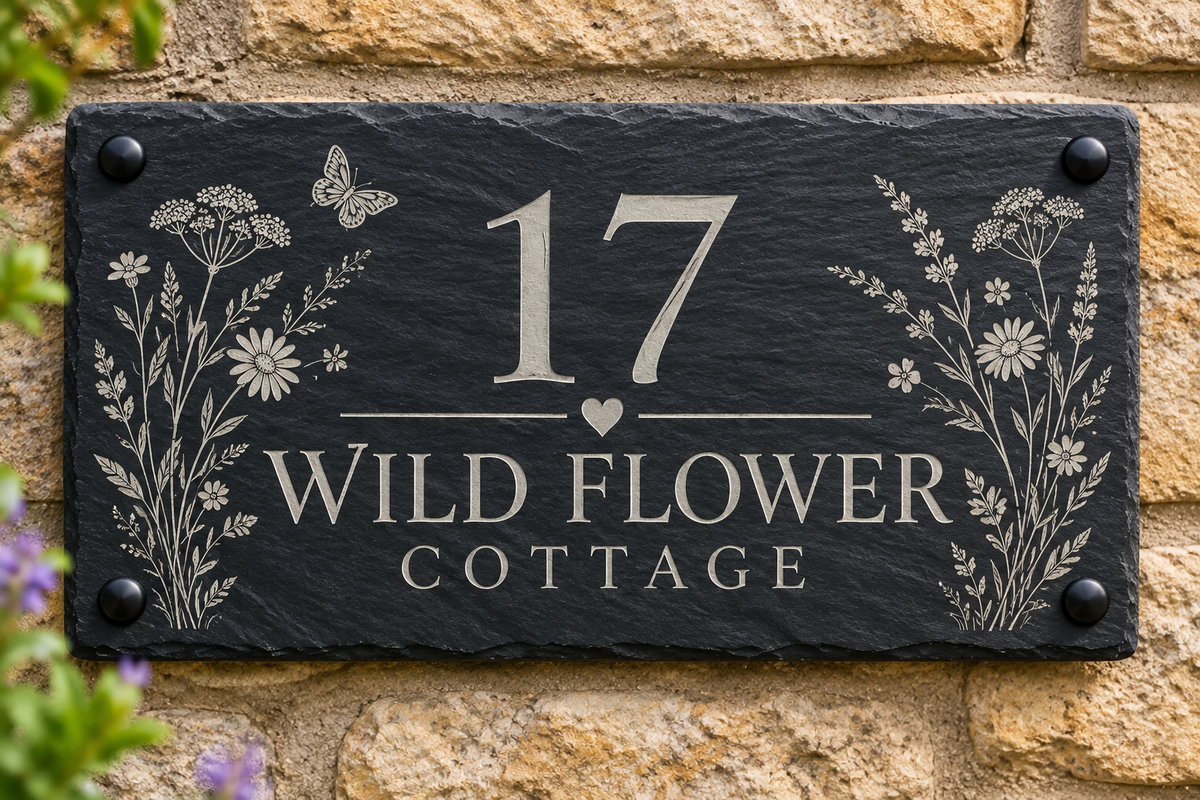 Personalised Slate House Number Plaque with engraving