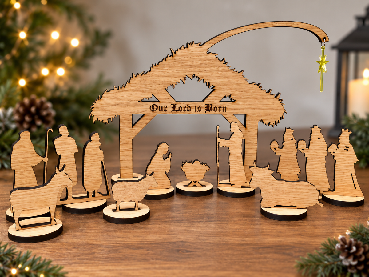 Wooden Nativity Set that can be personalised