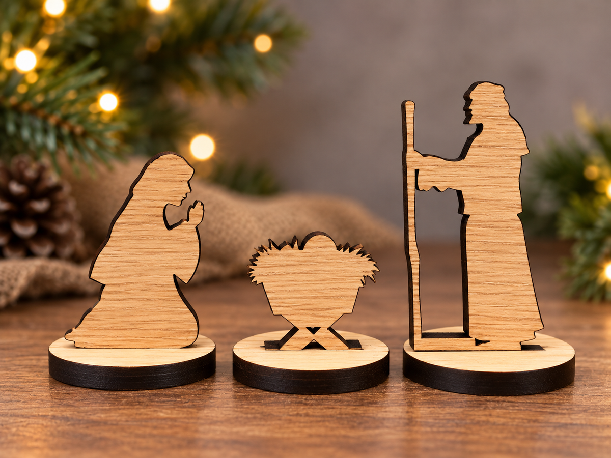 Wooden Nativity Set that can be personalised