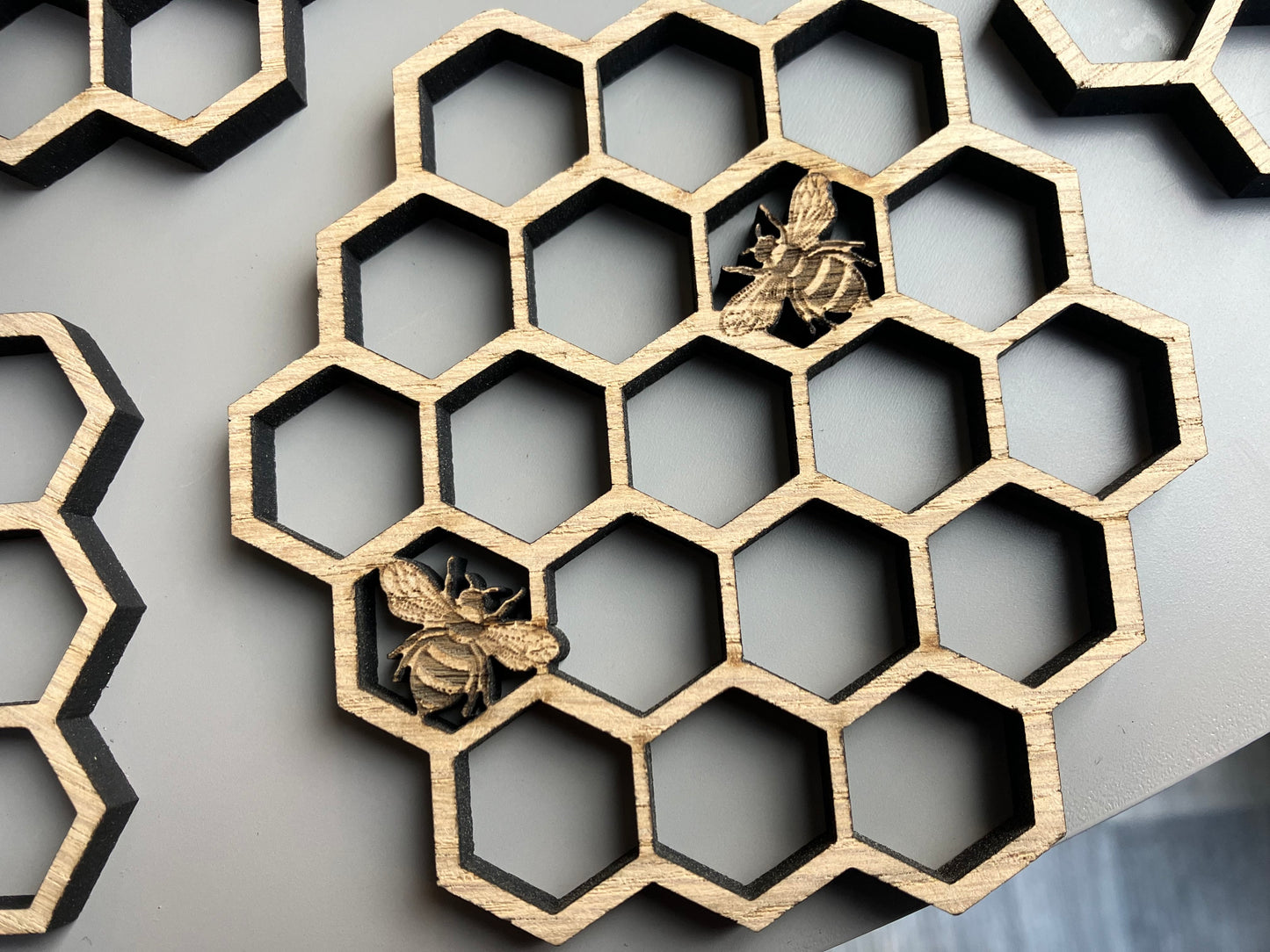 Bee HoneyComb coaster set