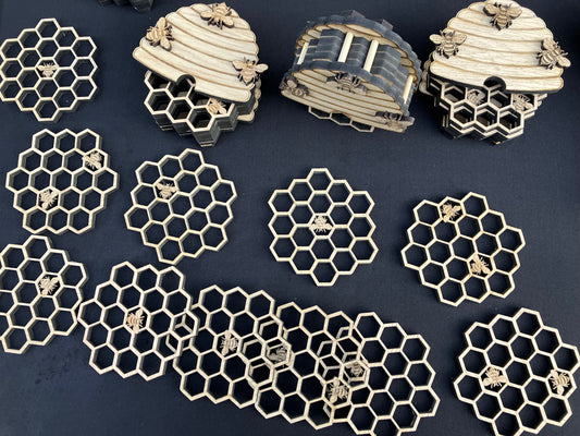 Bee HoneyComb coaster set