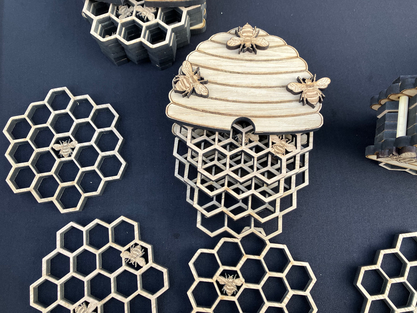 Bee HoneyComb coaster set