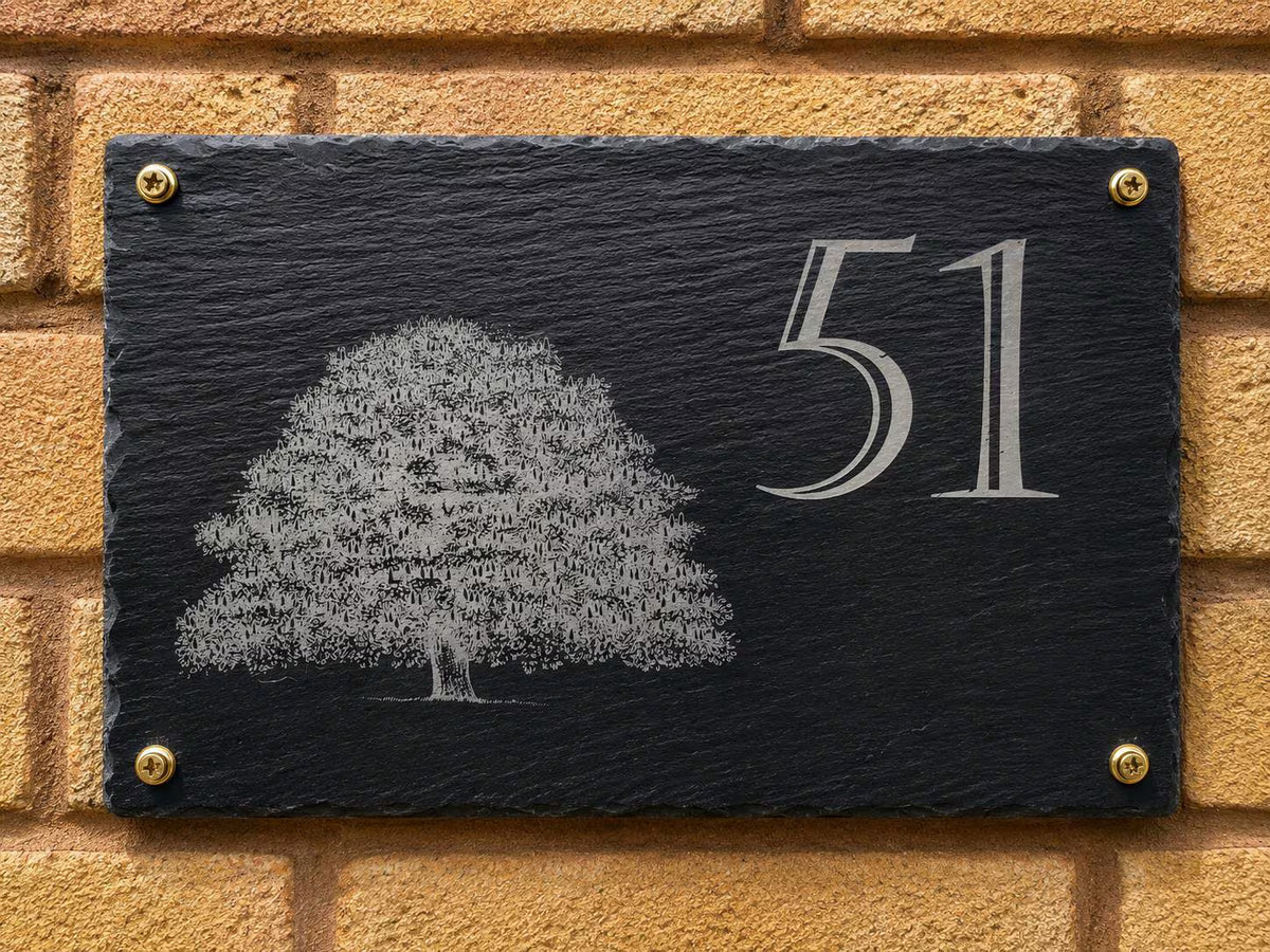 Personalised Slate House Number Plaque with engraving