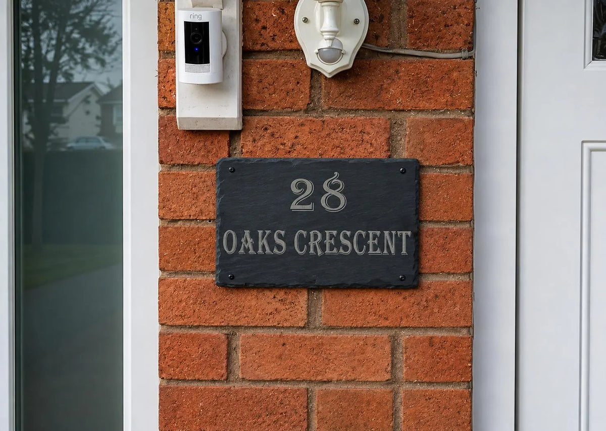 Personalised Slate House Number Plaque with engraving
