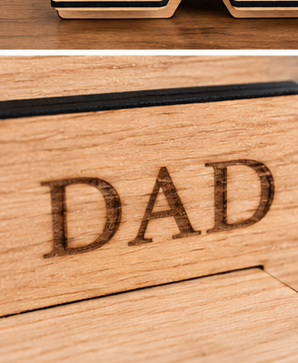 Personalised oak veneered Phone & Accessory Organiser