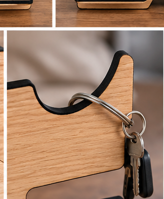 Personalised oak veneered Phone & Accessory Organiser